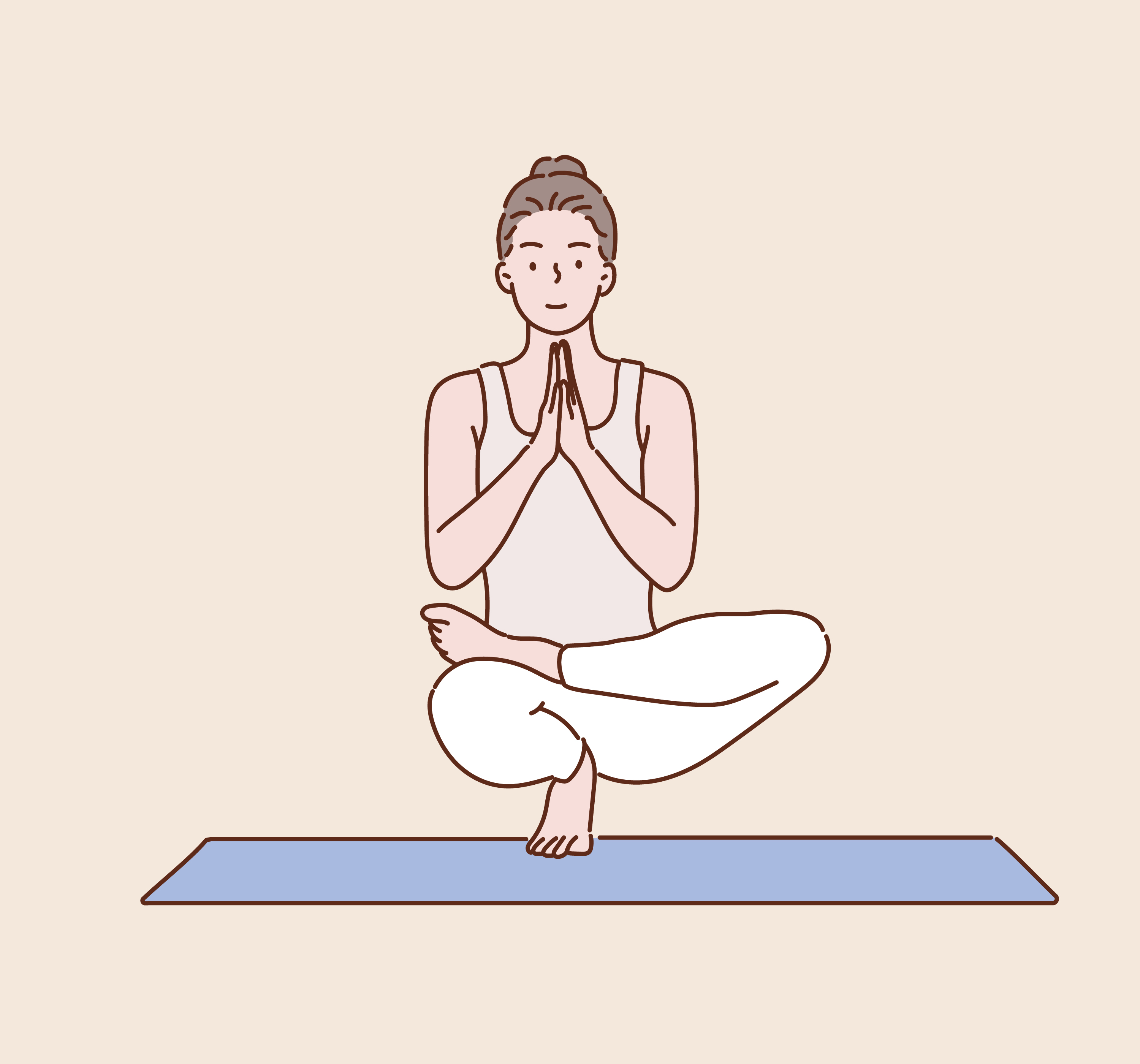 Desenho de mulher a fazer yoga